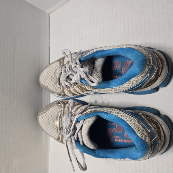 Asics Shoes - Blue and White Athletic‎ Sneakers with Mesh Design